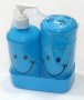 Набор для ванны 4 пр., голубой:мыльница, стакан, дозатор, стакан д/зубных щеток